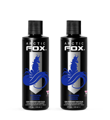 ARCTIC FOX Poseidon Semi-Permanent Hair Dye front view, two 8 oz bottles