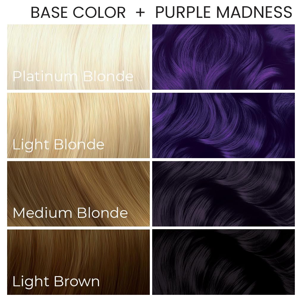 ARCTIC FOX Purple Madness hair dye results on dark hair
