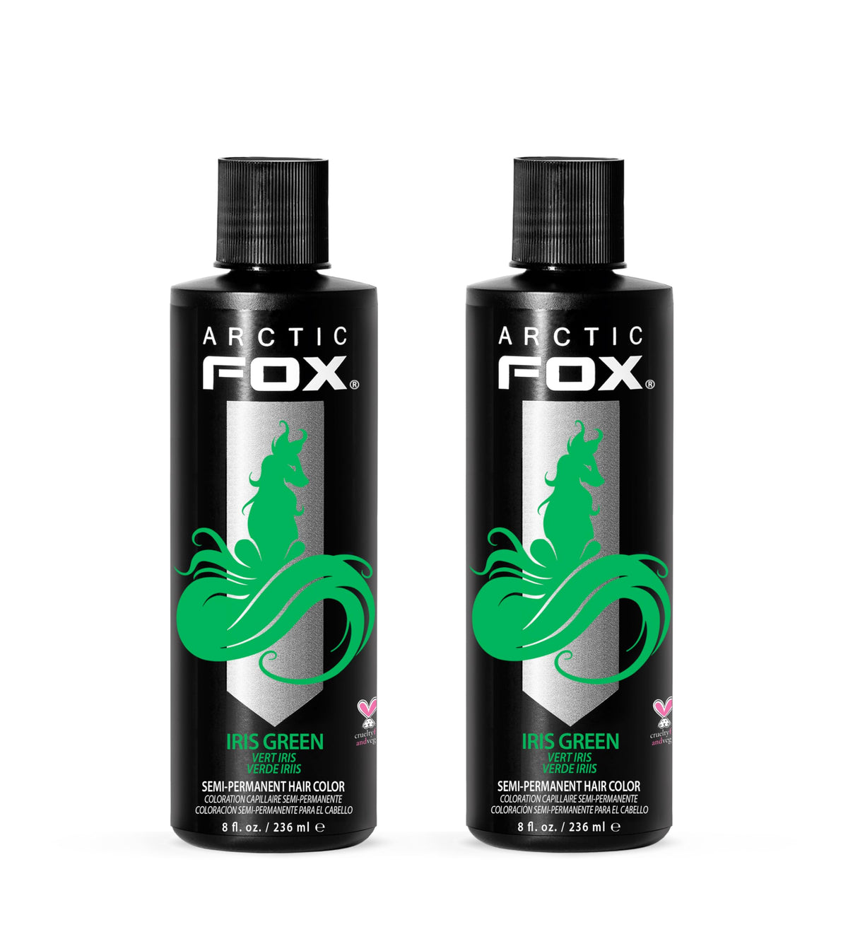 ARCTIC FOX Semi-Permanent Hair Dye Iris Green 2x8 oz front view
