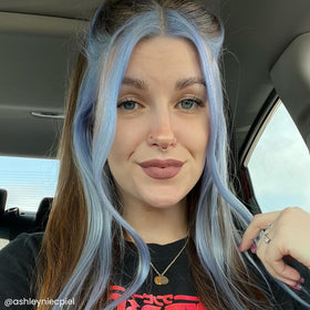 ARCTIC FOX Semi-Permanent Hair Dye Periwinkle application on hair