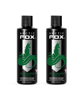 ARCTIC FOX Semi-Permanent Hair Dye Phantom Green 2 x 8 oz front view