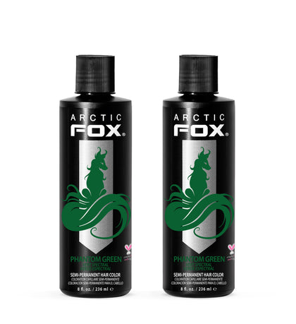ARCTIC FOX Semi-Permanent Hair Dye Phantom Green 2 x 8 oz front view