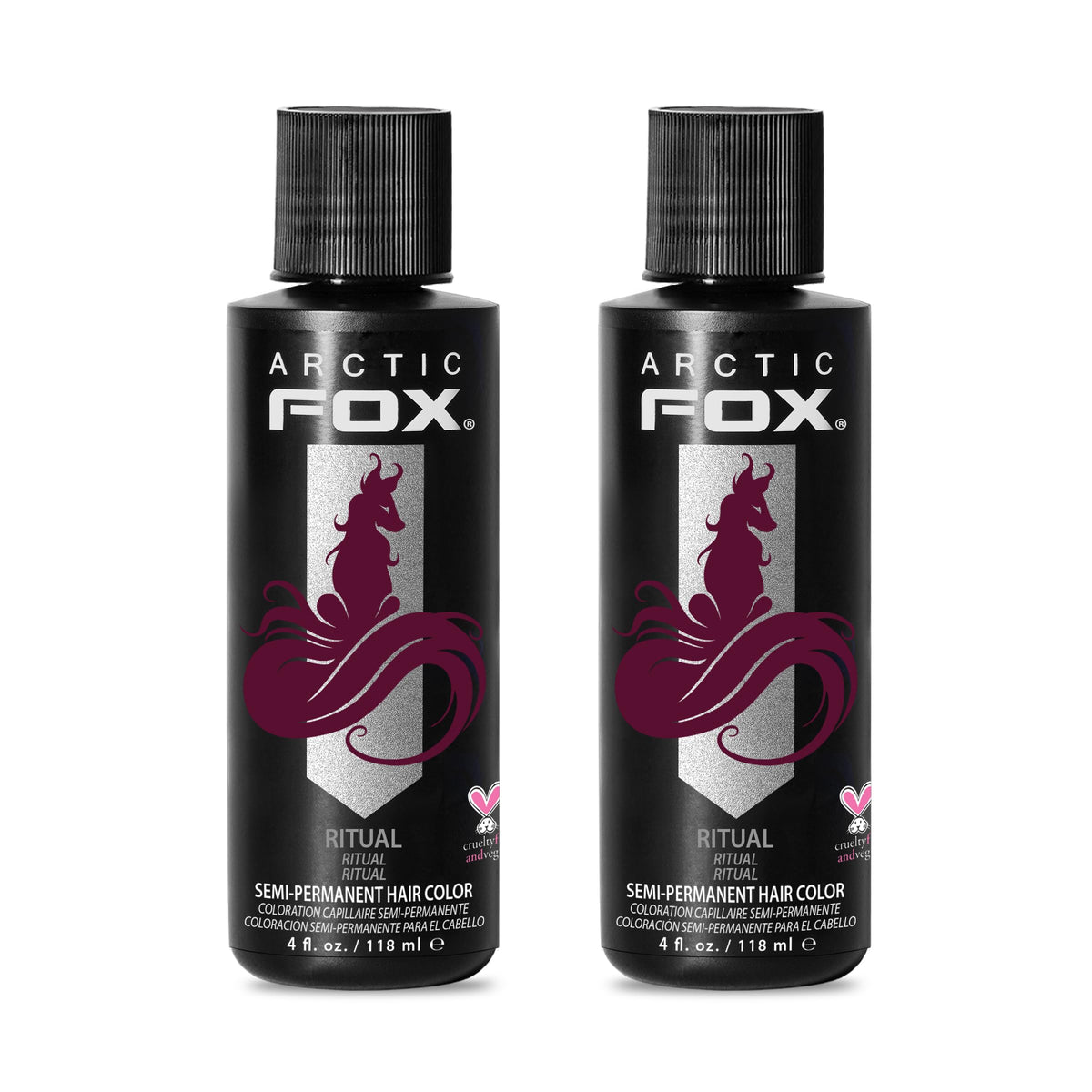 ARCTIC FOX Semi-Permanent Hair Dye Ritual Burgundy 4 fl oz front view
