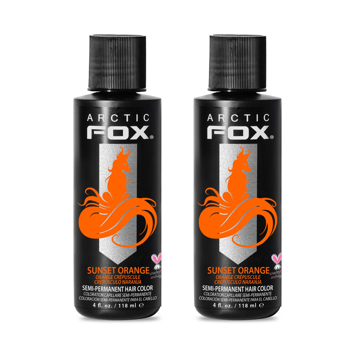 ARCTIC FOX Semi-Permanent Hair Dye Sunset Orange 4 Fl Oz front view