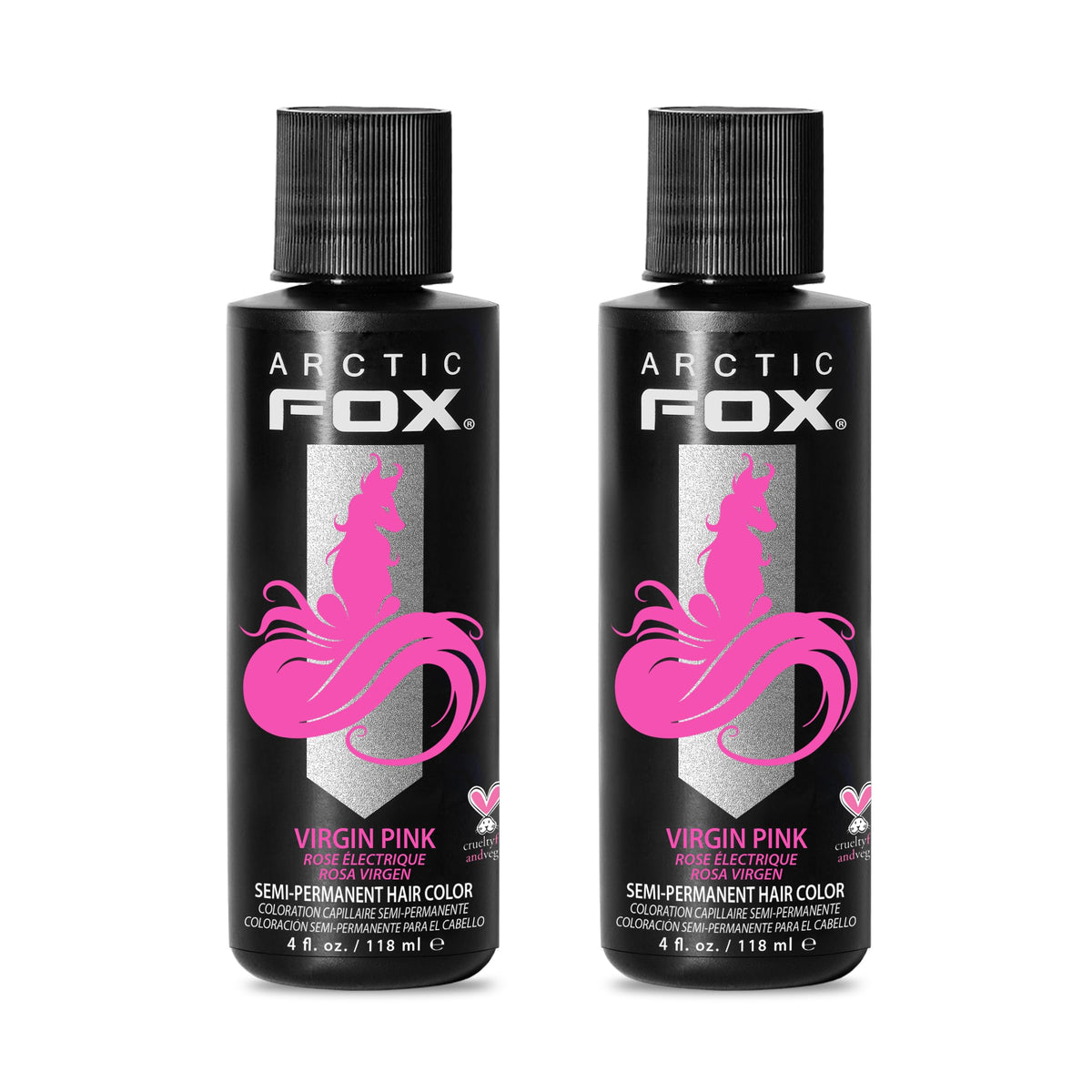 ARCTIC FOX Semi-Permanent Hair Dye Virgin Pink 2x4 oz front view