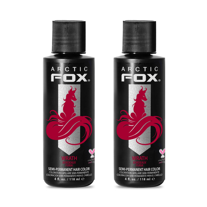 ARCTIC FOX Semi-Permanent Hair Dye WRATH 2 x 4 fl oz packaging front view