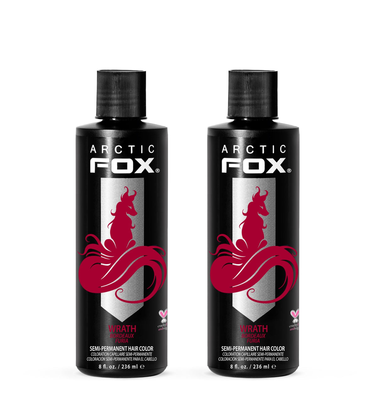 ARCTIC FOX Semi-Permanent Hair Dye Wrath 2 x 8 oz packaging front view