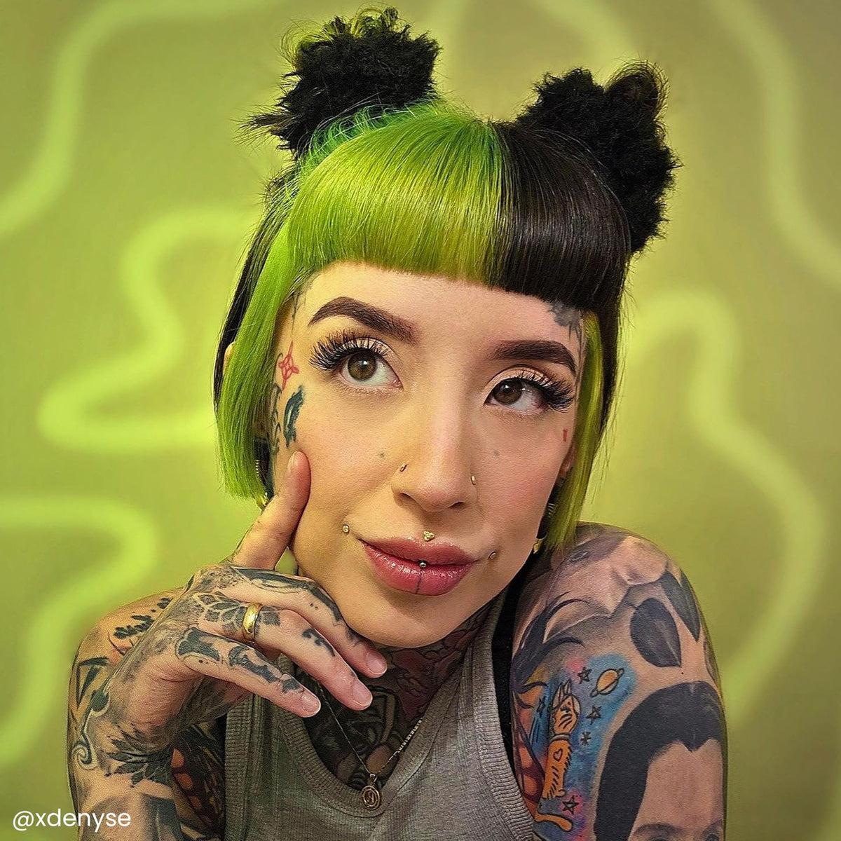 ARCTIC FOX Space Cowgirl hair dye applied to pre-lightened hair
