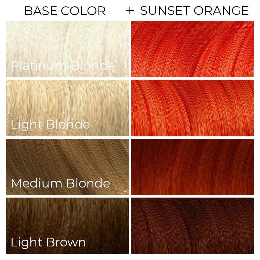 ARCTIC FOX Sunset Orange Hair Dye swatch on hair