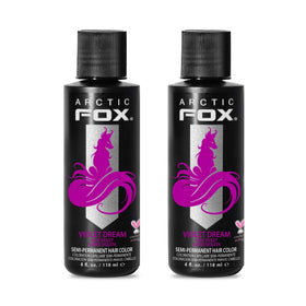 ARCTIC FOX Violet Dream Semi-Permanent Hair Dye front view with floral purple colour