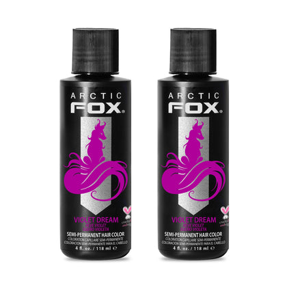 ARCTIC FOX Violet Dream Semi-Permanent Hair Dye front view with floral purple colour