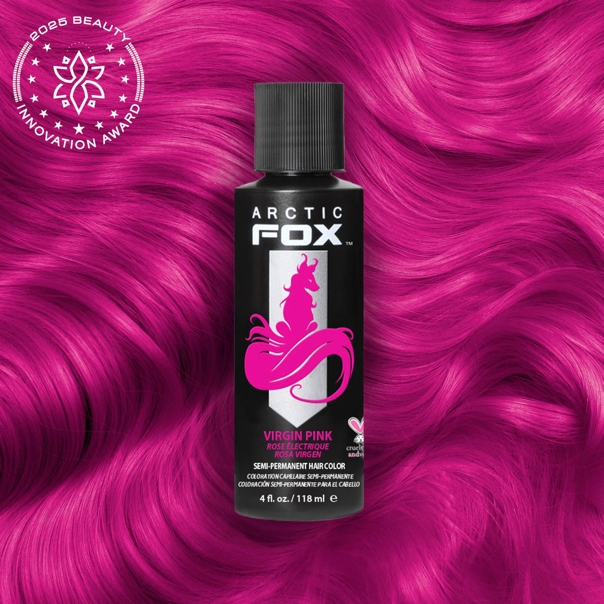 ARCTIC FOX Virgin Pink hair dye packaging side view