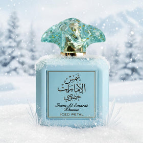 Ard Al Zaafaran Iced Petal Eau de Parfum with floral background