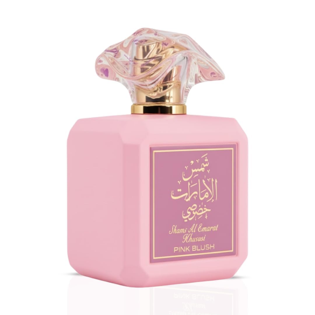 Ard Al Zaafaran Pink Blush Eau de Parfum with floral background