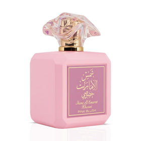 Ard Al Zaafaran Pink Blush Eau de Parfum with floral background