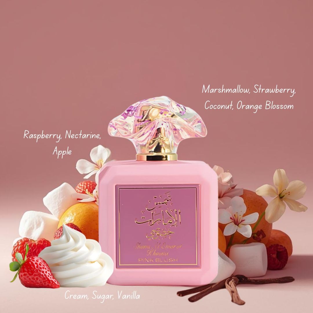 Ard Al Zaafaran Pink Blush Shams Al Emarat Khususi packaging display