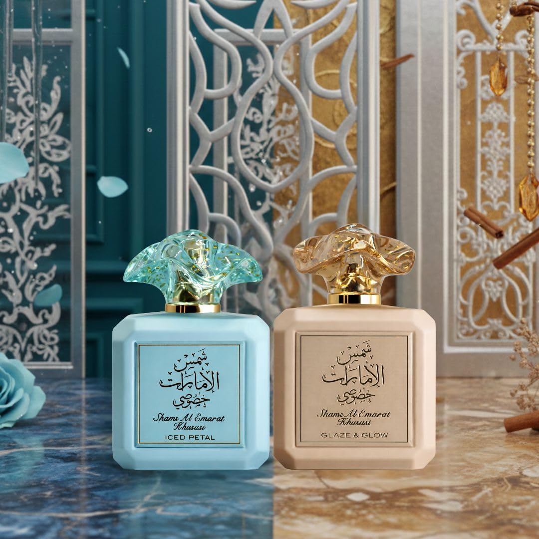 Ard Al Zaafaran Shams Al Emarat Khususi Iced Petal Eau de Parfum bottle side view