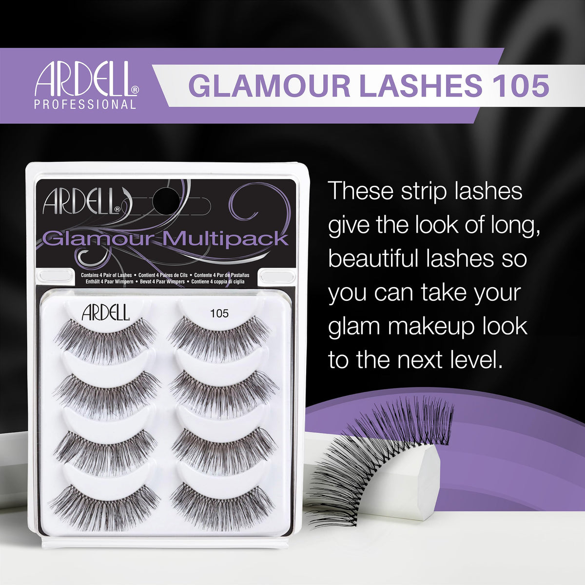 Ardell False Eyelashes Glamour 105 close-up of lashes