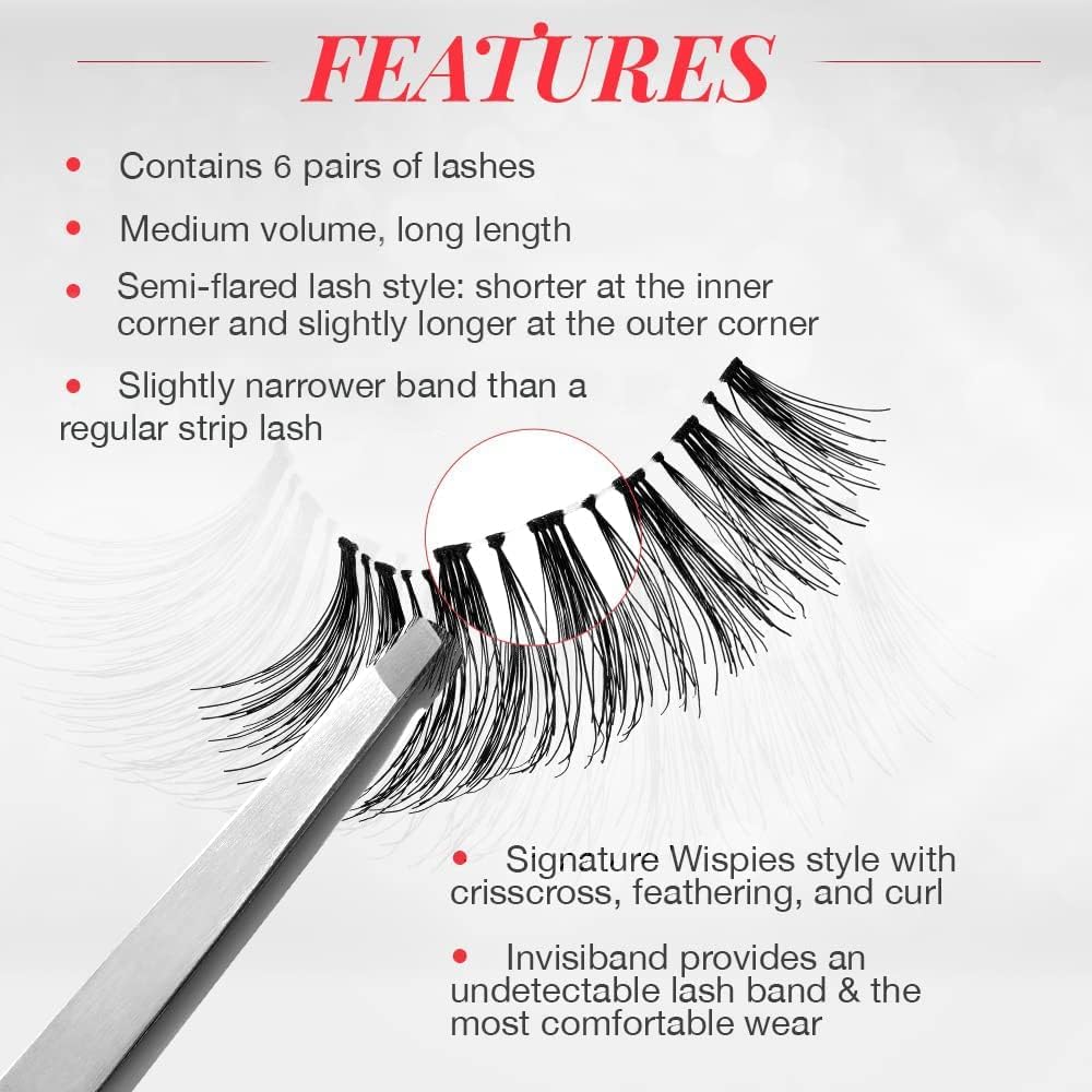 Ardell False Eyelashes Wispies Black showing multiple pairs