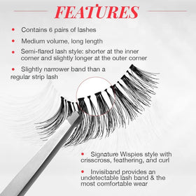Ardell False Eyelashes Wispies Black showing multiple pairs