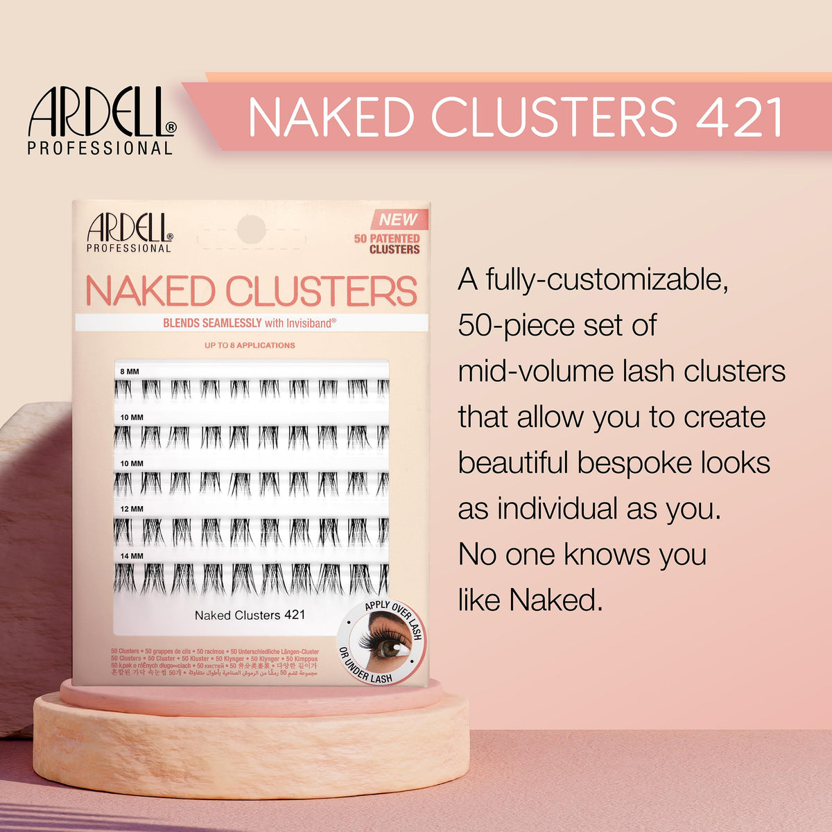 Ardell Naked Clusters 421 displayed with applicator