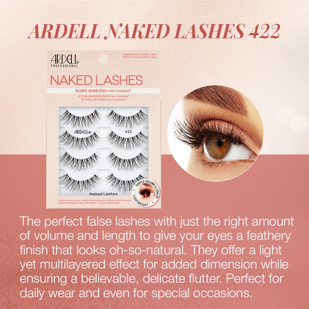 Ardell Naked Lashes 422 displayed with applicator