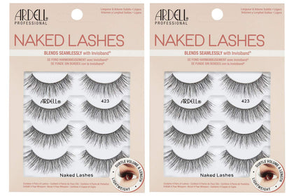 Ardell Naked Lashes 423 wispy false eyelashes front view with packaging