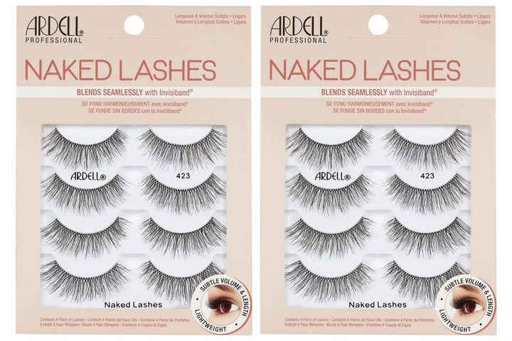 Ardell Naked Lashes 423 wispy false eyelashes front view with packaging
