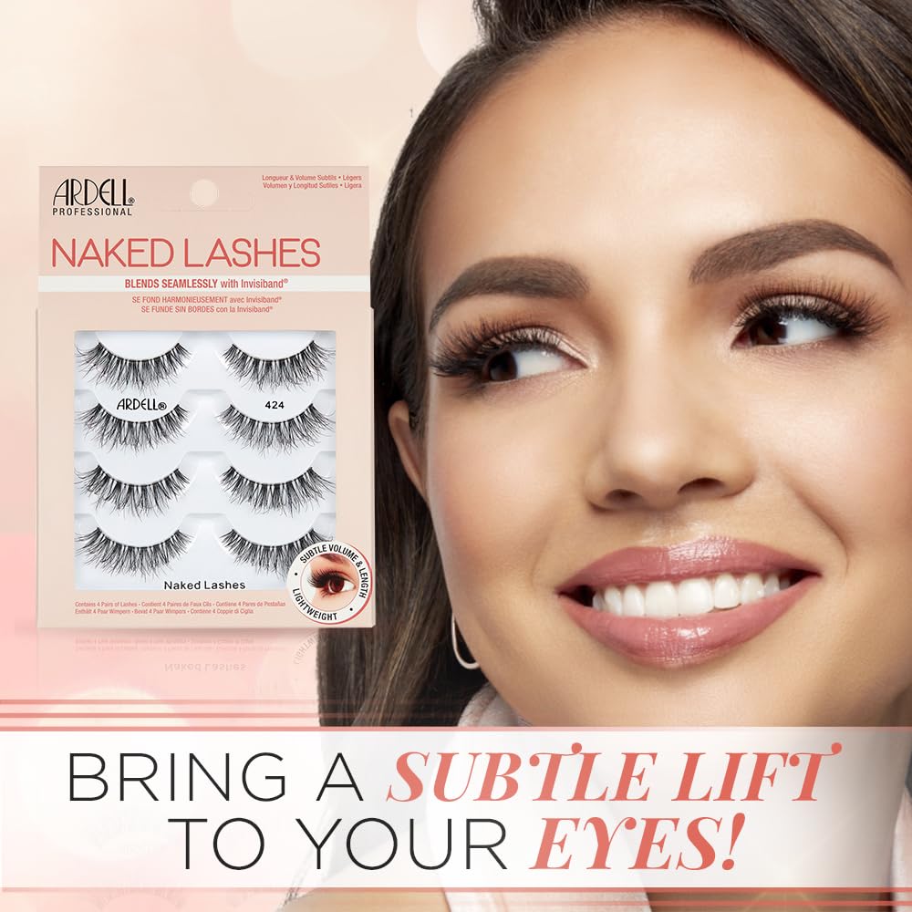Ardell Naked Lashes 424 side view showing lash design