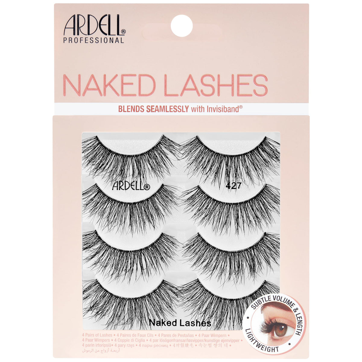 Ardell Naked Lashes 427 front view with natural look