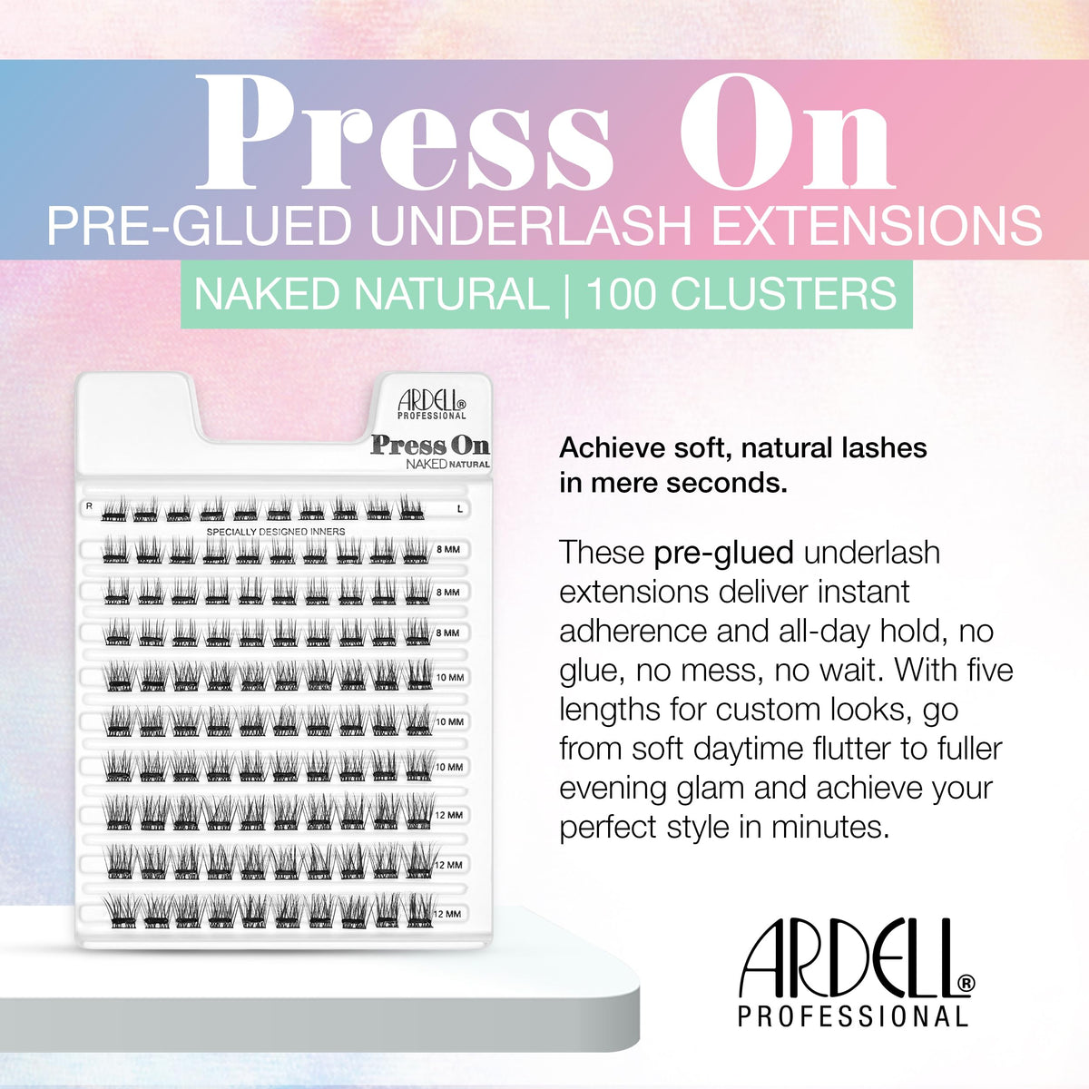 Ardell Press On Lashes Naked Natural in various lengths
