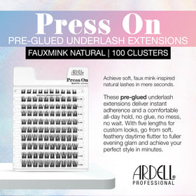 Ardell Press On Lashes showing various lengths 8mm to 16mm