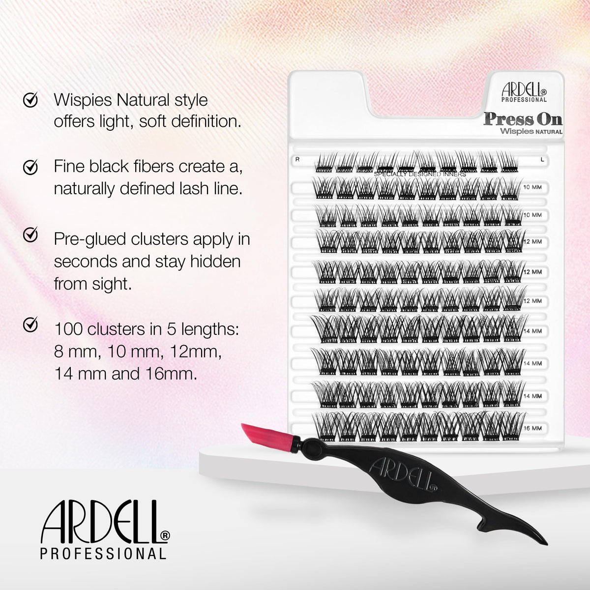 Ardell Press On Lashes Wispies Natural clusters in different lengths