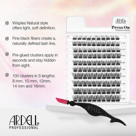 Ardell Press On Lashes Wispies Natural clusters in different lengths