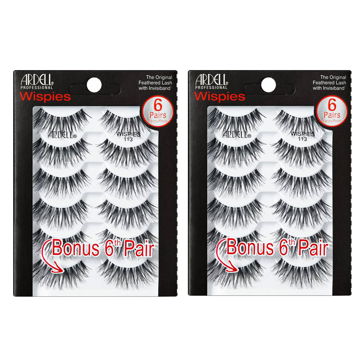 Ardell Wispies Lashes 113 front view with packaging