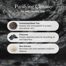 ARENCIA Black Tea Rice Mochi Face Cleanser in bathroom setting