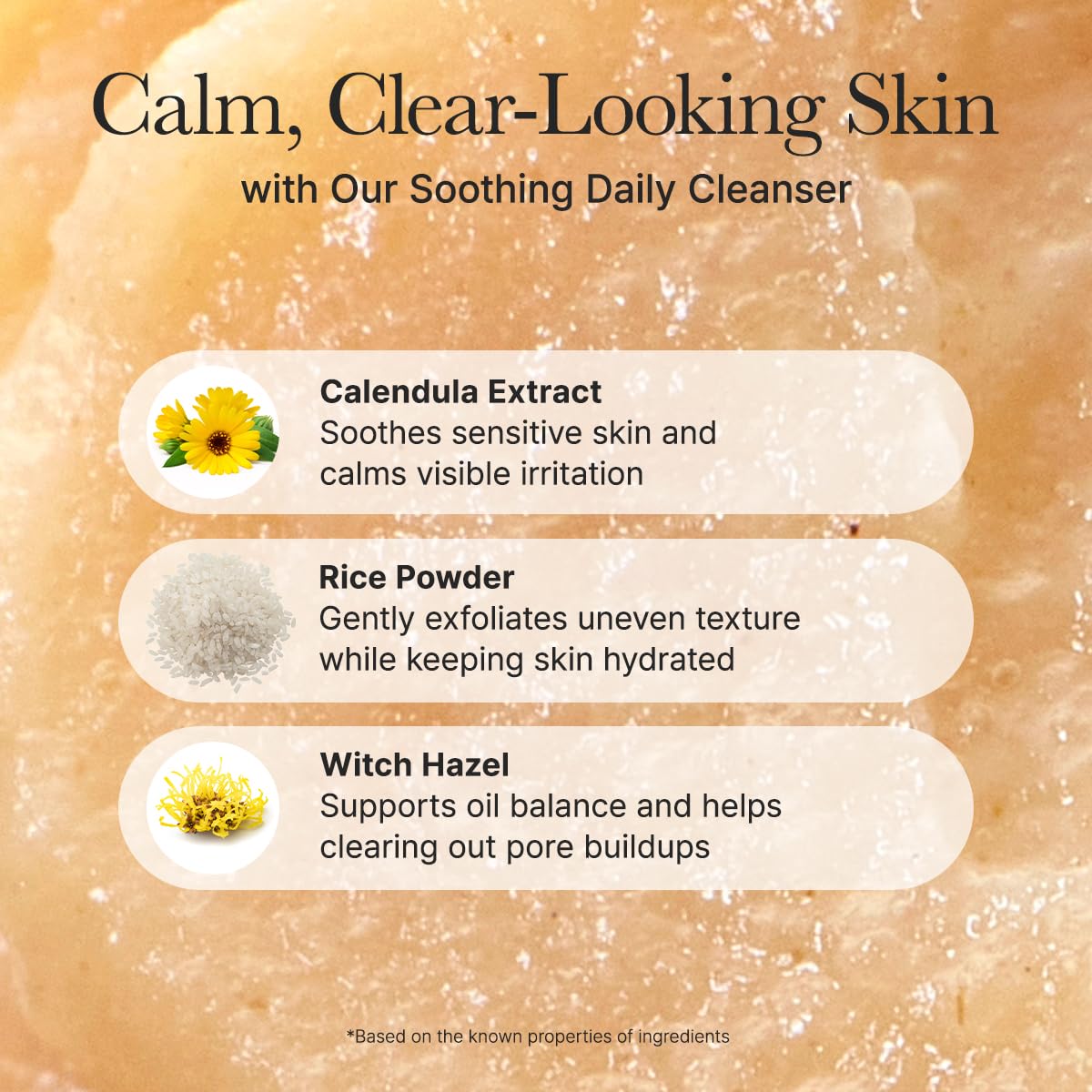 ARENCIA Calendula Rice Mochi Fresh Cleanser ingredients list