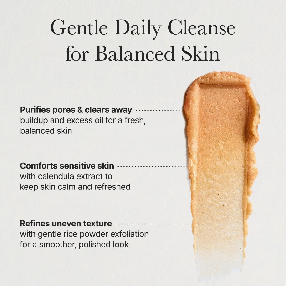 ARENCIA Calendula Rice Mochi Fresh Cleanser texture close-up