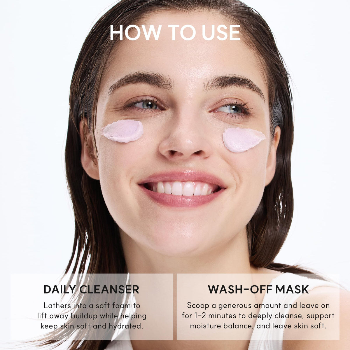 ARENCIA Fresh Lavender Rice Mochi Face Cleanser during skincare routine