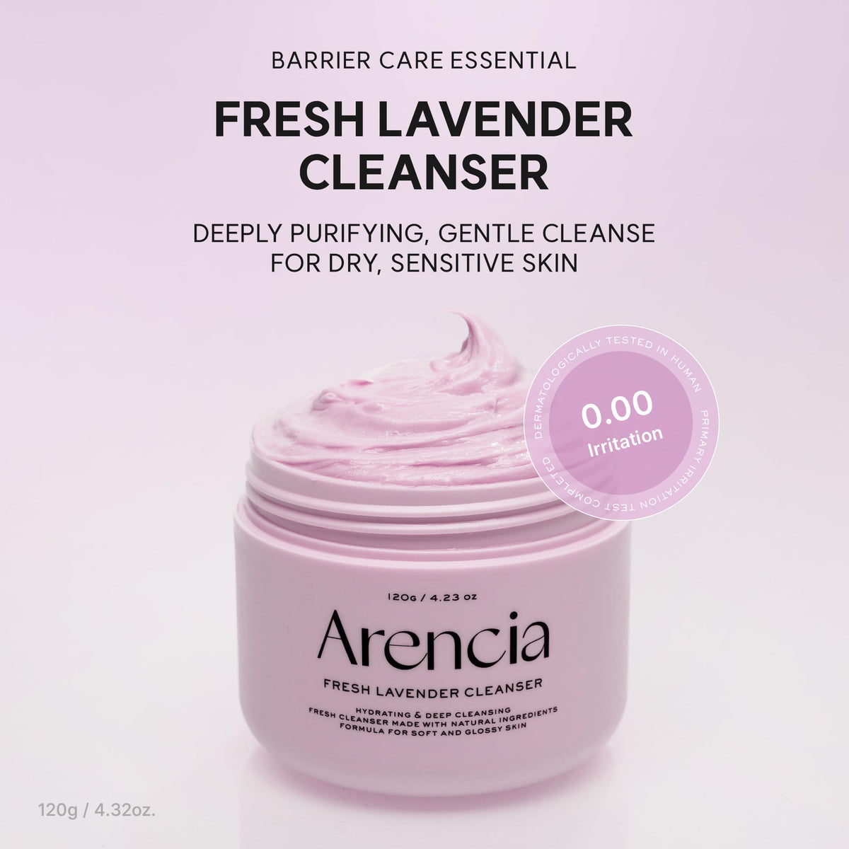 ARENCIA Fresh Lavender Rice Mochi Face Cleanser packaging