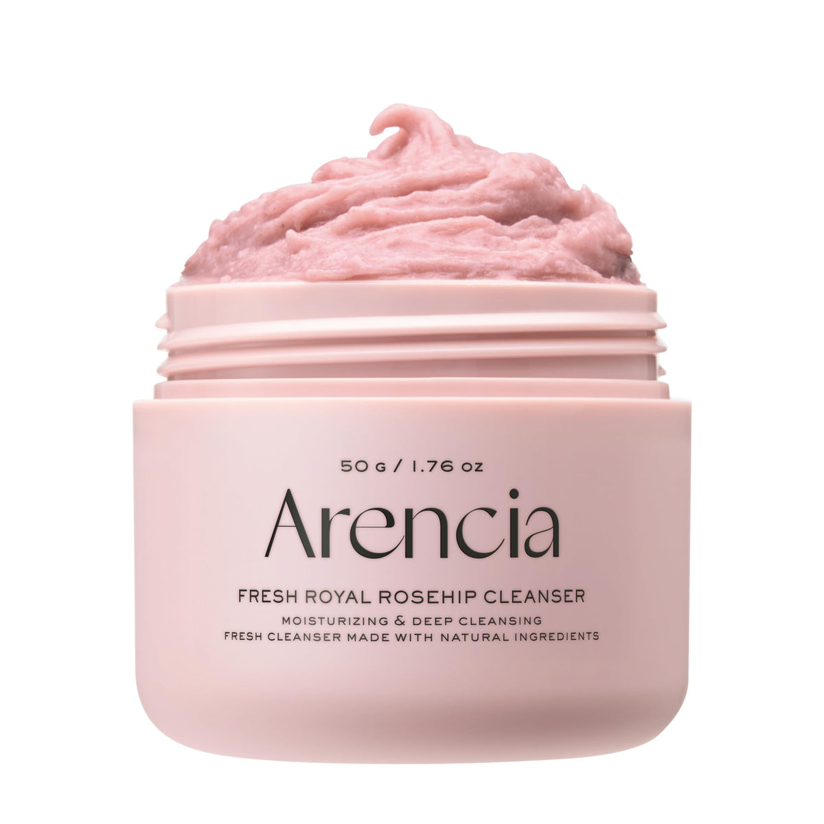 ARENCIA Rosehip Rice Mochi Face Cleanser front view with packaging