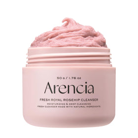ARENCIA Rosehip Rice Mochi Face Cleanser front view with packaging