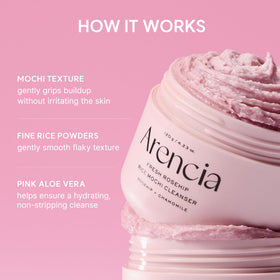 ARENCIA Rosehip Rice Mochi Face Cleanser in a bathroom setting