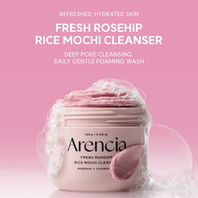ARENCIA Rosehip Rice Mochi Face Cleanser texture close-up