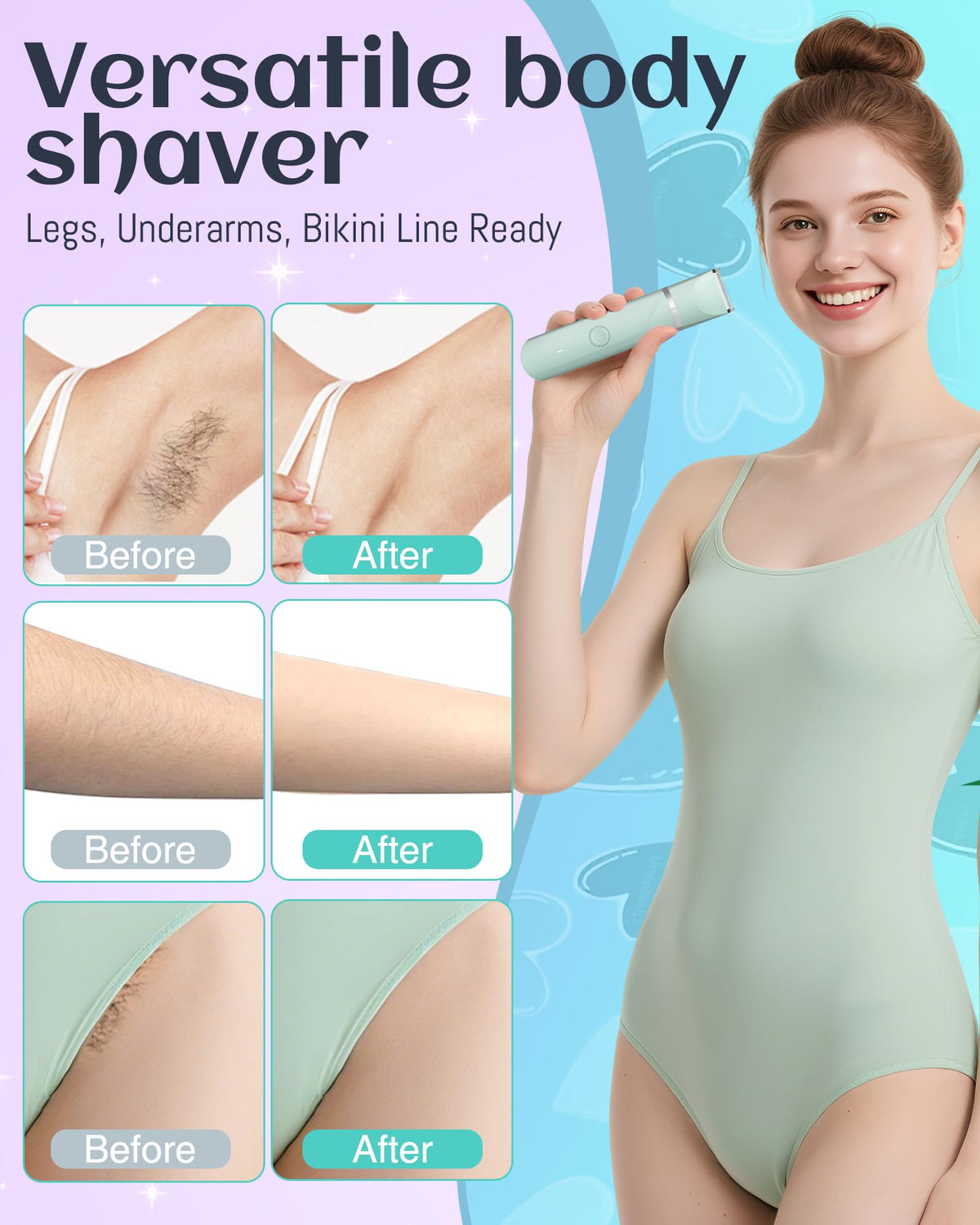 AREYZIN Bikini Trimmer in a lifestyle setting on a bathroom counter