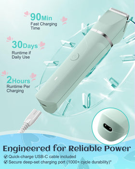 AREYZIN Bikini Trimmer showing IPX7 waterproof feature