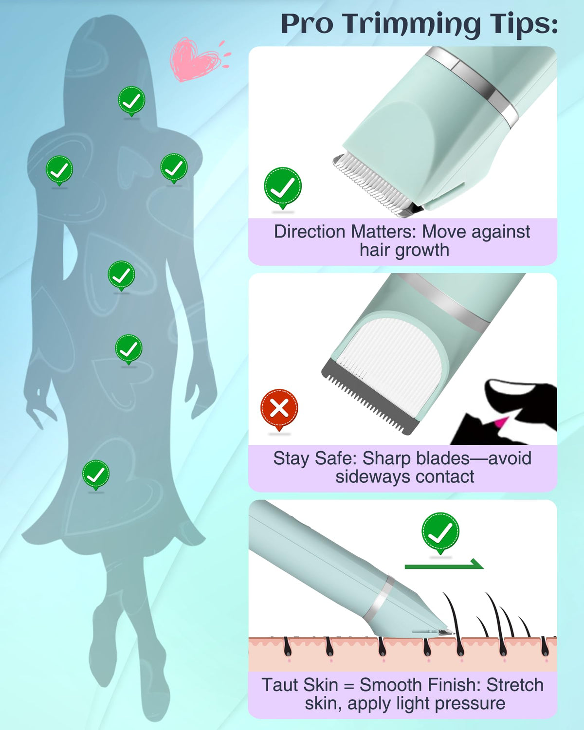 AREYZIN Bikini Trimmer with user instructions