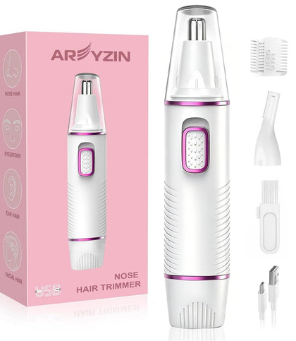 AREYZIN Nose Hair Trimmer front view with pink design