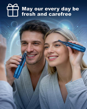 AREYZIN Nose Hair Trimmer in a compact travel case