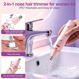 AREYZIN Nose Hair Trimmer in a lifestyle setting on a bathroom counter